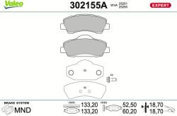 VALEO Sada brzdových platničiek kotúčovej brzdy VALEO 302155A (302155A)