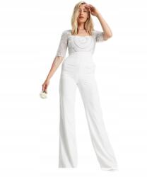  Virgos Lounge Tall Overál Fehér Gyöngyökkel 42 XL Szm XL