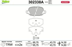 VALEO Sada brzdových platničiek kotúčovej brzdy VALEO 302338A (302338A)