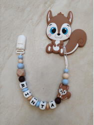 Baby Panda Névre szóló rágcsalánc - Mókus - fiús - barna