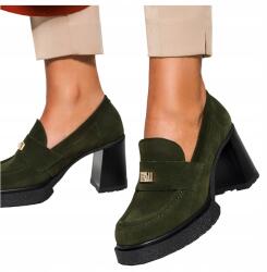 Casu Női Bőr Mokaszin Széles Építőkockával, Díszítéssel Lengyel Termék 38-as (7087580000388)