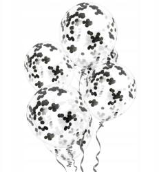 del-sol Lufik 12 inch, 30 cm konfettivel, Fekete színben, 10 db