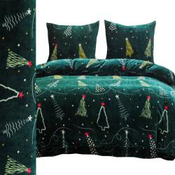  Polár Ágyneműhuzat Garnitúra Mikulás vastag maci 200X220 Karácsonyfa (Pościel polarowa MIŚ zimowa 200x220)