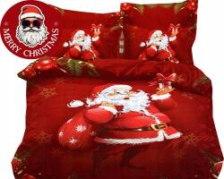  Karácsonyi ágyneműhuzat 3D mintás realisztikus szett 140x200+párnahuzat, Mikulás (Pościel świąteczna 140x200)
