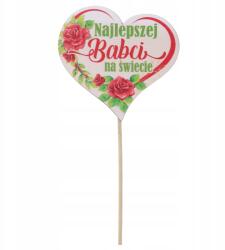  Fából készült topper szív A világ legjobb nagymamája ajándék nagymama napjára (#13256)