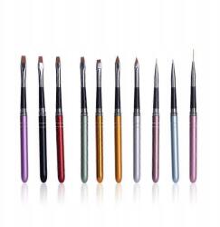  10 Pack köröm ecset készlet Nail Brush Designs, Uv Gel manikűr