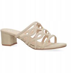 Casu Női Papucs Áttört Bézs Alacsony Sarkú Stabil Kényelmes Divatos R 37 (D20X1/BE)