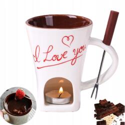  Fondü bögre Csokoládé olvasztó edény Melegítő bögre Fehér 155ml