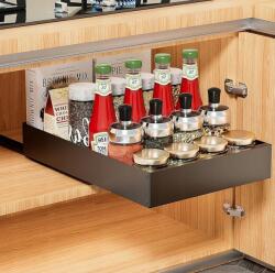  Kihúzható Konyhai Fiók Teleszkópos Rendszerező Fekete 30 CM (pbty)