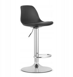  Hoker Forgatható bárszék Állítható Ökobőr Fekete Láb Króm Hoga (5903332064175)