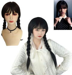 All4Party Gyerek Paróka Wednesday Fekete Copfos 55CM (a4p24-0002)