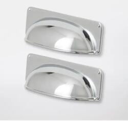 GOODHOME Set manere GOODHOME Juniper, aliaj de zinc, 9.6 cm, argintiu, 2 bucati