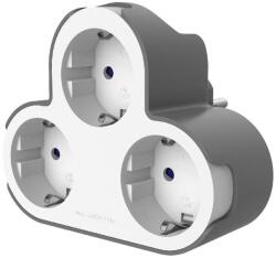 JACOBSEN Adaptor priza Jacobsen, 3 prize, 16A, alb-gri