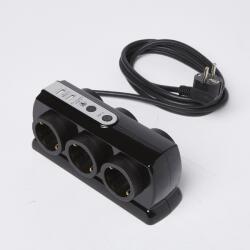 Masterplug Prelungitor 6 prize, 2 porturi USB, negru, 16 A, 1.5 mmp x 2 m