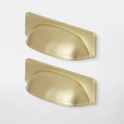 GOODHOME Set manere GOODHOME, aliaj de zinc, 9.6 cm, alama, 2 bucati
