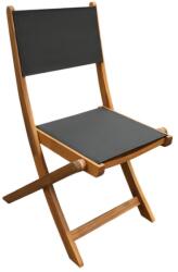 BLOOMA Scaun de gradina si camping BLOOMA Fasia, lemn de acacia/textil, pliabil, 50 x 60 x 90 cm, maro/negru
