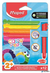 Maped Színes ceruza készlet, háromszögletű, MAPED „Color'Peps Infinity Kidy, 12 különböző szín (864600) - alter