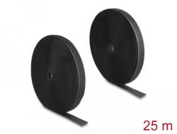 Delock Curea Velcro de înaltă fiabilitate L 25 m x lățime 25 mm neagră (20853)