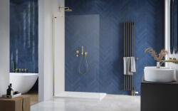 Radaway Modo SL II Brushed Gold Walk-in szálcsiszolt arany zuhanyfal 80 átlátszó jobbos
