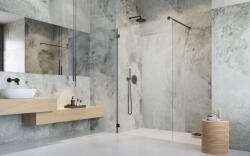 Radaway Essenza Pro Black Walk-in fekete zuhanyfal 140 átlátszó