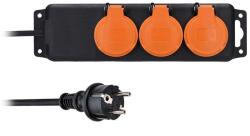 Solight Prelungitor Solight IP44, 3 prize, cablu de cauciuc, exterior, 10m (PP324)