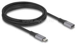 Delock USB 40 Gbps bővítő kábel USB Type-C apa - anya PD 3.1 240 W 2 m szürke fém (DL81202) (DL81202)