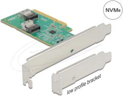 Delock PCI Express 4.0 x8 kártya - 2 x belső SFF-8654 4i NVMe - elágazás - alacsony profilú formatényező (90076) - ipon