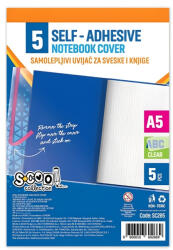 S-COOL Set 5 coperti caiet A5 autoadezive S-COOL SC285, Transparente (SC285)