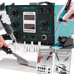  Yihua 706+ 2 az 1-ben forrasztóállomás + fúvóka + forrasztópáka műanyag simításához