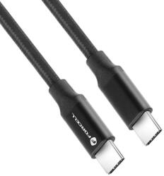 Forcell Type-C Kábel Type C Do Type C QC4.0 5A/20V PD100W E-mark/4K/Thunderbolt/20Gbit/s C391 1 m Fekete