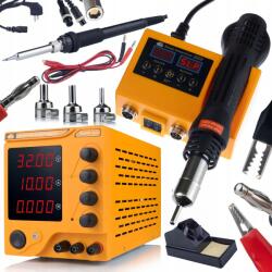  Rosfix Rosfix AmpRush RARES-3210 32V 10A laboratóriumi tápegység + 2 az 1-ben forrasztóállomás (forró levegős és 900M) Rosfix Orange Husky OH660 elektromos S sorozat