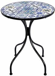 Palazzo mozaikos kerti asztal Ø 55 cm, kék csempe (000000001000448629)