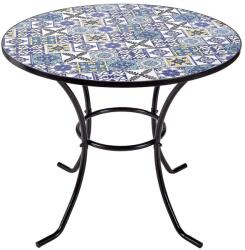 Palazzo mozaikos kerti asztal Ø 90 cm, kék csempe (000000001000448628)