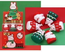  Karácsonyi nyuszi mintás radír - többféle (307010)