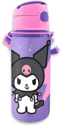 Kids Licensing Hello Kitty Kuromi Alumínium Szívószálas Kulacs Akasztóval 600 ml