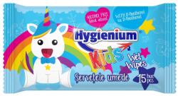 HYGIENIUM Servetele umede antibacteriene HYGIENIUM Kids Unicorn Blue, 15 bucati
