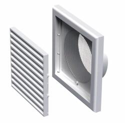 VENTS Grila pentru ventilatie cu plasa insecte, plastic, 100 mm, alb