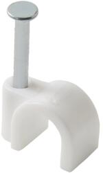 Diall Clips rotund cablu DIALL, 7 mm, poliamida, alb, 100 buc