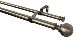 GOODHOME Set galerie dubla extensibila GoodHome Antiki, metal, 330/200 cm, diametru 28 mm, auriu