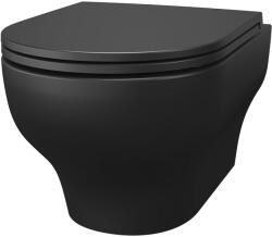 GOODHOME Vas WC suspendat GOODHOME Cavally, ceramica, 53 x 36 x 35 cm, capac SoftClose, negru