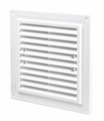 VENTS Grila pentru ventilatie cu plasa insecte, plastic, 175 x 175 mm, alb