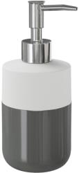 GoodHome Dozator sapun Koros GoodHome, 7.5x7.5x18.2 cm, 370 ml, ceramica, alb-gri antracit
