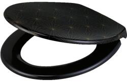 GoodHome Capac WC GOODHOME Diani, inchidere lenta, plastic, negru/auriu