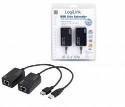 LogiLink USB 2.0 Cat. 5 extender, 60 m, pigtail, black up to 60 Meter