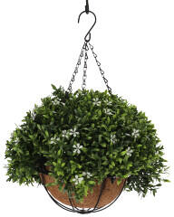  Műnövény függő kaspóban - fehér jázmin (28x30cm) (DL008 (Aptenia))