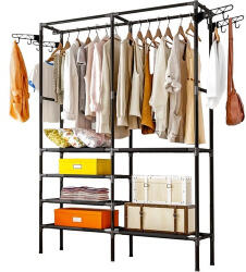 Ruhhy Ruhaakasztó fekete 173x36x108 cm 22671 (5900779947382)