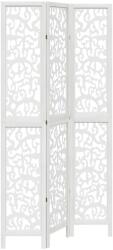 vidaXL 3 paneles fehér tömör császárfa térelválasztó (358736) (358736)
