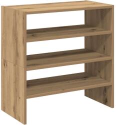 vidaXL 2 db kézműves tölgy cipőtartó állvány halmozható 60x30x30, 5 cm (858874) (858874)