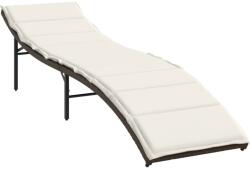vidaXL barna polyrattan napozóágy párnával 55x199x50 cm (368246) (368246)