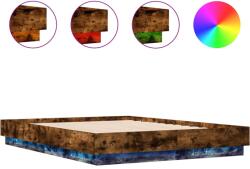 vidaXL füstös tölgy színű ágykeret LED-világítással 120x190 cm (3209825) (3209825)